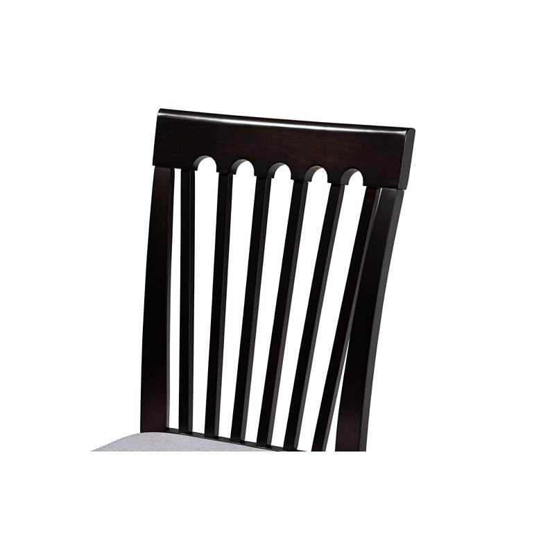 Image 4 Nina Espresso Brown Wood Gray Fabric 5-Piece Dining Set more views