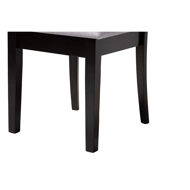 Image 5 Nina Espresso Brown Wood Gray Fabric 5-Piece Dining Set more views