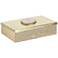 Nina Light Brown Wood and Gold Aluminum Agate Decorative Box