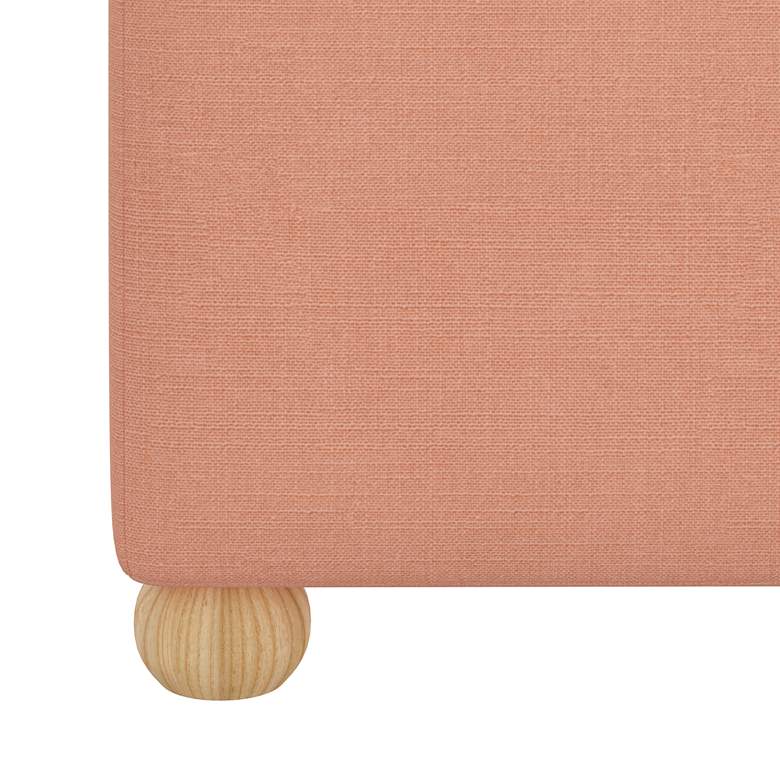 Image 2 Nina Linen Apricot Fabric Square Ottoman more views