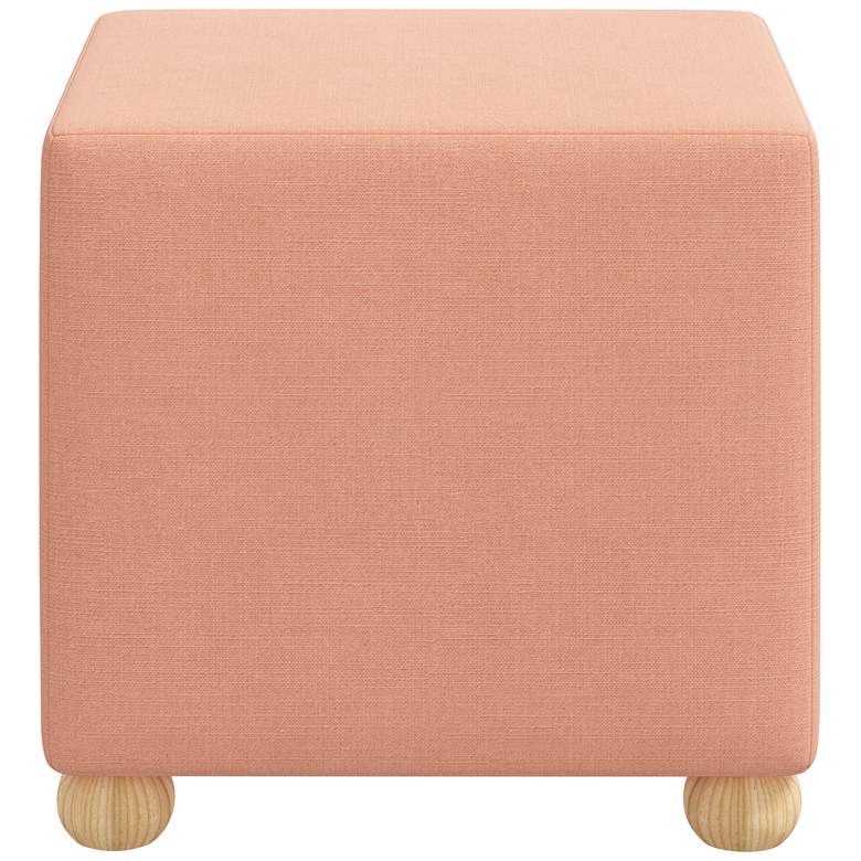 Image 3 Nina Linen Apricot Fabric Square Ottoman more views