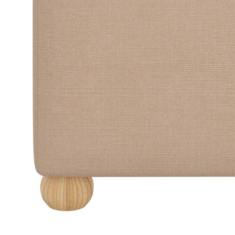 Image 2 Nina Linen Fawn Fabric Square Ottoman more views