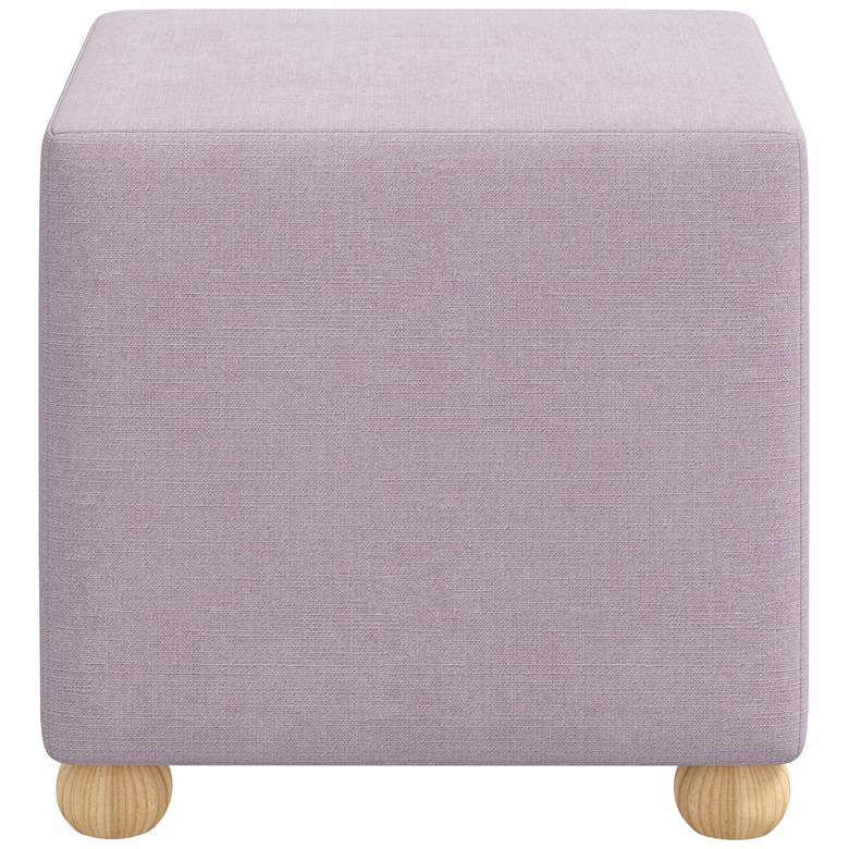 Image 4 Nina Linen Lilac Fabric Square Ottoman more views