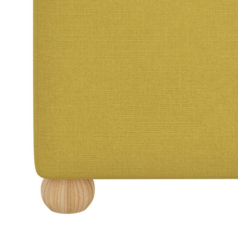 Image 2 Nina Linen Ochre Fabric Square Ottoman more views