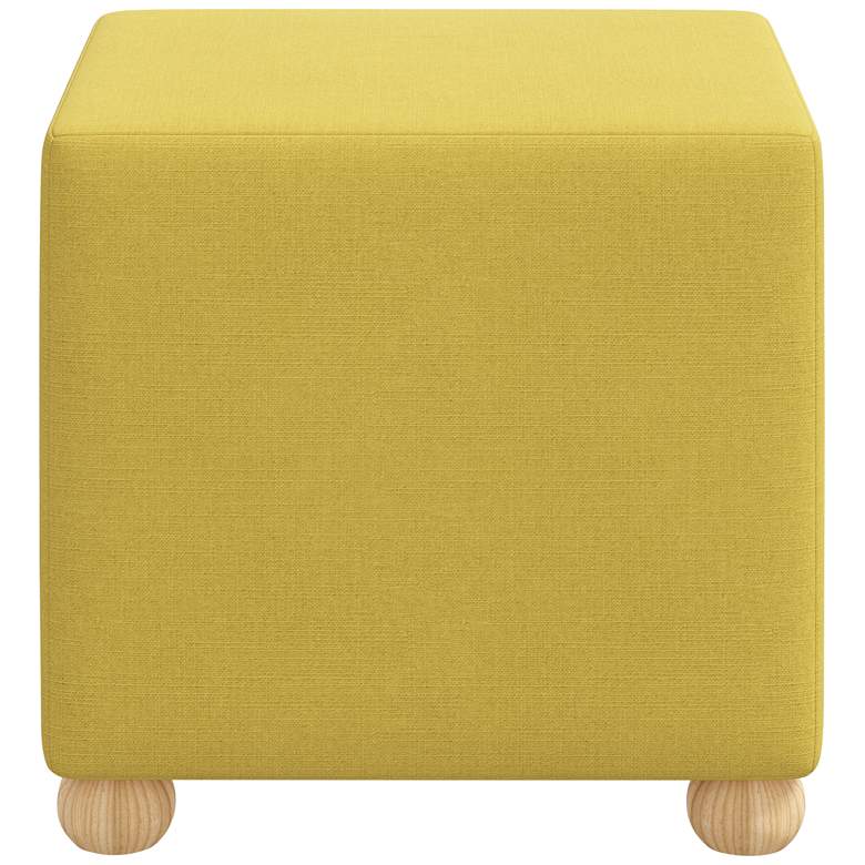 Image 4 Nina Linen Ochre Fabric Square Ottoman more views