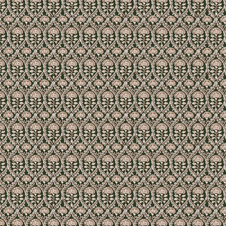 Image 3 Nina Ogee Blockprint Army Oga Fabric Square Ottoman more views