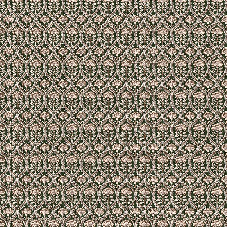 Image 3 Nina Ogee Blockprint Army Oga Fabric Square Ottoman more views