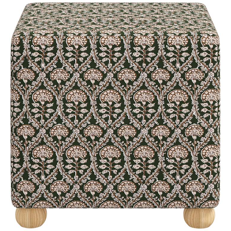 Image 5 Nina Ogee Blockprint Army Oga Fabric Square Ottoman more views