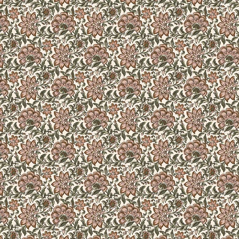 Image 3 Nina Pelli Jacobean Fawn Oga Fabric Square Ottoman more views