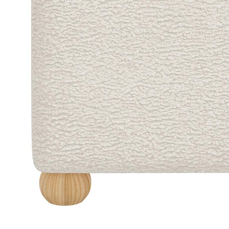 Image 2 Nina Sheepskin Natural Fabric Square Ottoman more views