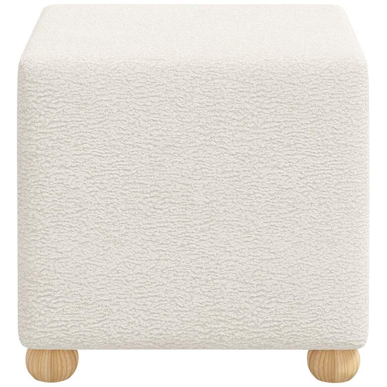 Image 4 Nina Sheepskin Natural Fabric Square Ottoman more views