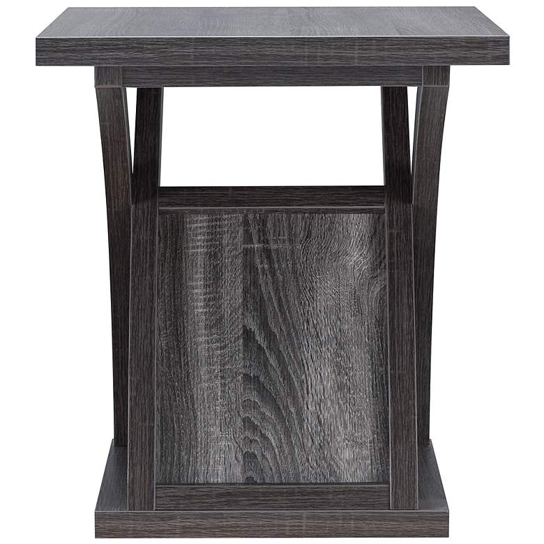 Image 5 Nipran 22" Wide Distressed Gray 1-Open Shelf End Table more views
