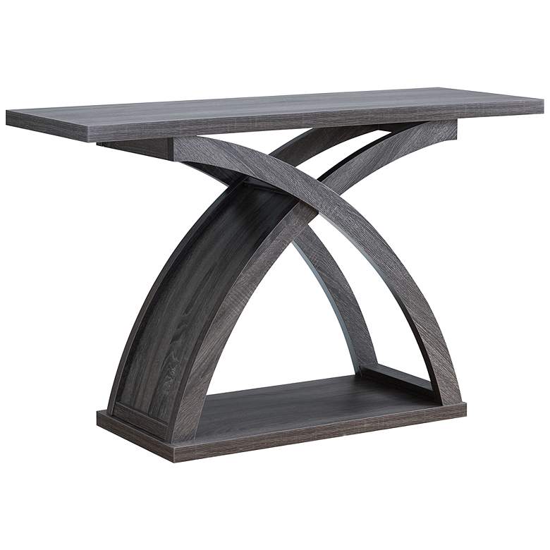 Image 2 Nipran 47" Wide Distressed Gray Wood Sofa Console Table