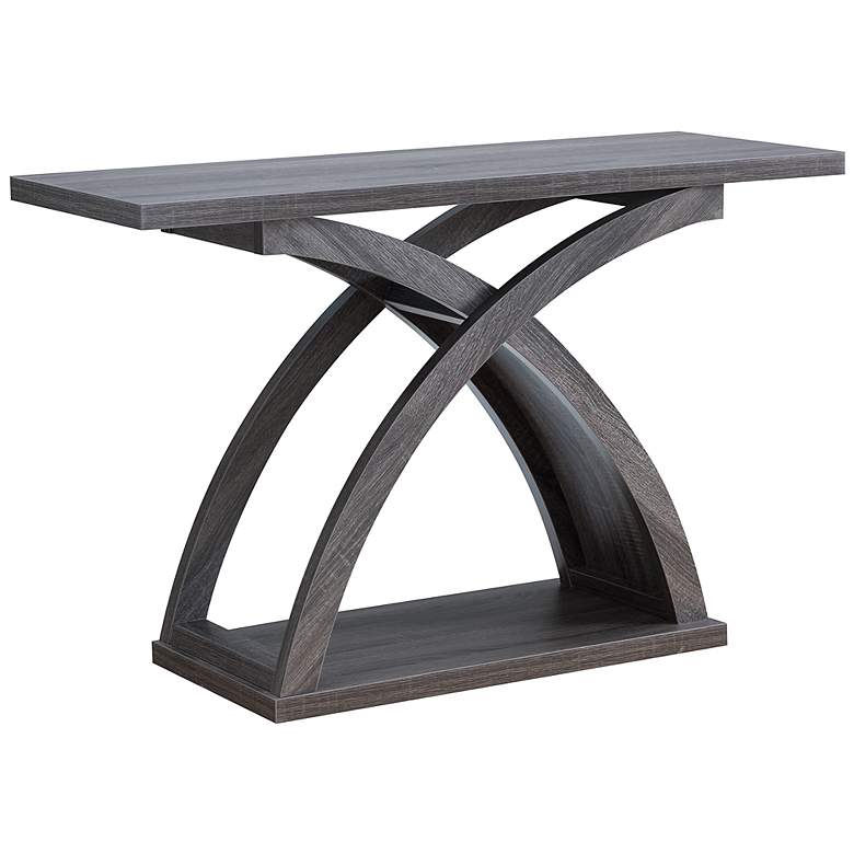 Image 3 Nipran 47" Wide Distressed Gray Wood Sofa Console Table more views