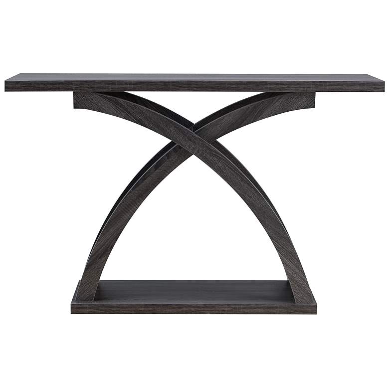 Image 4 Nipran 47" Wide Distressed Gray Wood Sofa Console Table more views