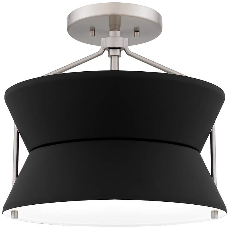 Image 2 Nira 2-Light Brushed Nickel Semi-Flush Mount Light