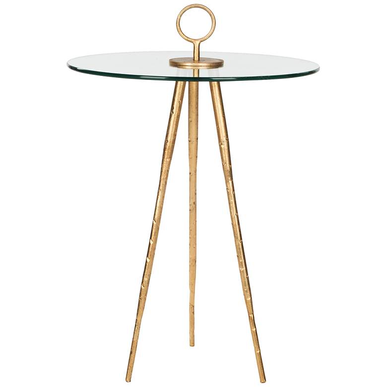 Image 1 Niro Gold Leaf and Glass Accent Table