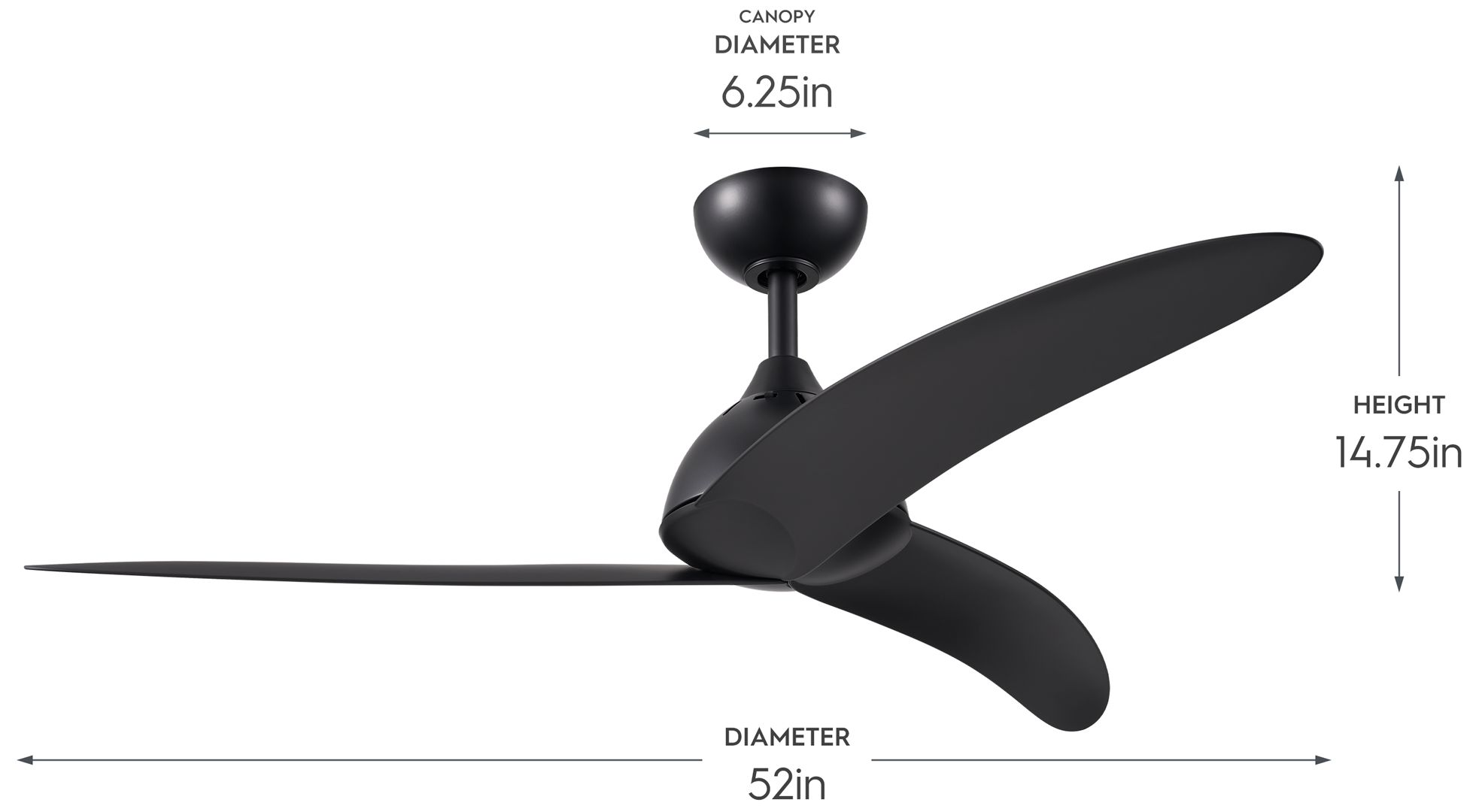Nirra Collection 52-in. Three-Blade Modern Ceiling Fan