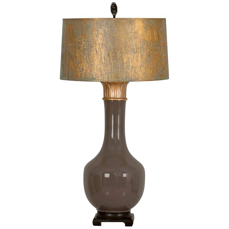 Image 2 Nirvana 35 inch Dark Taupe Glazed Ceramic Table Lamp