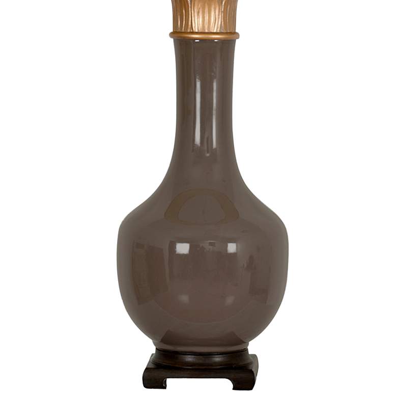 Image 4 Nirvana 35" Dark Taupe Glazed Ceramic Table Lamp more views