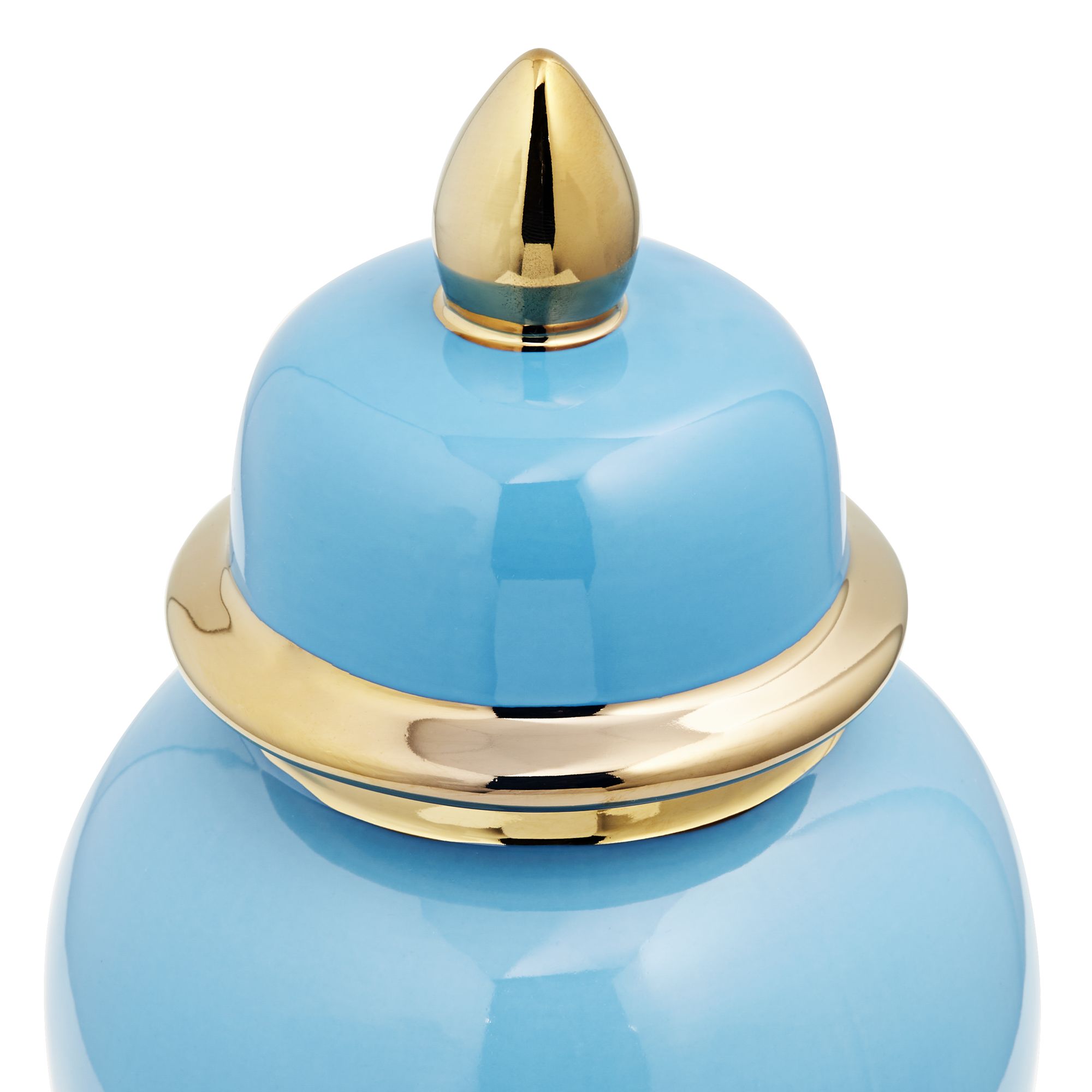 Image 3 Nirvana Glossy Turquoise Porcelain Ginger Jar with Lid more views