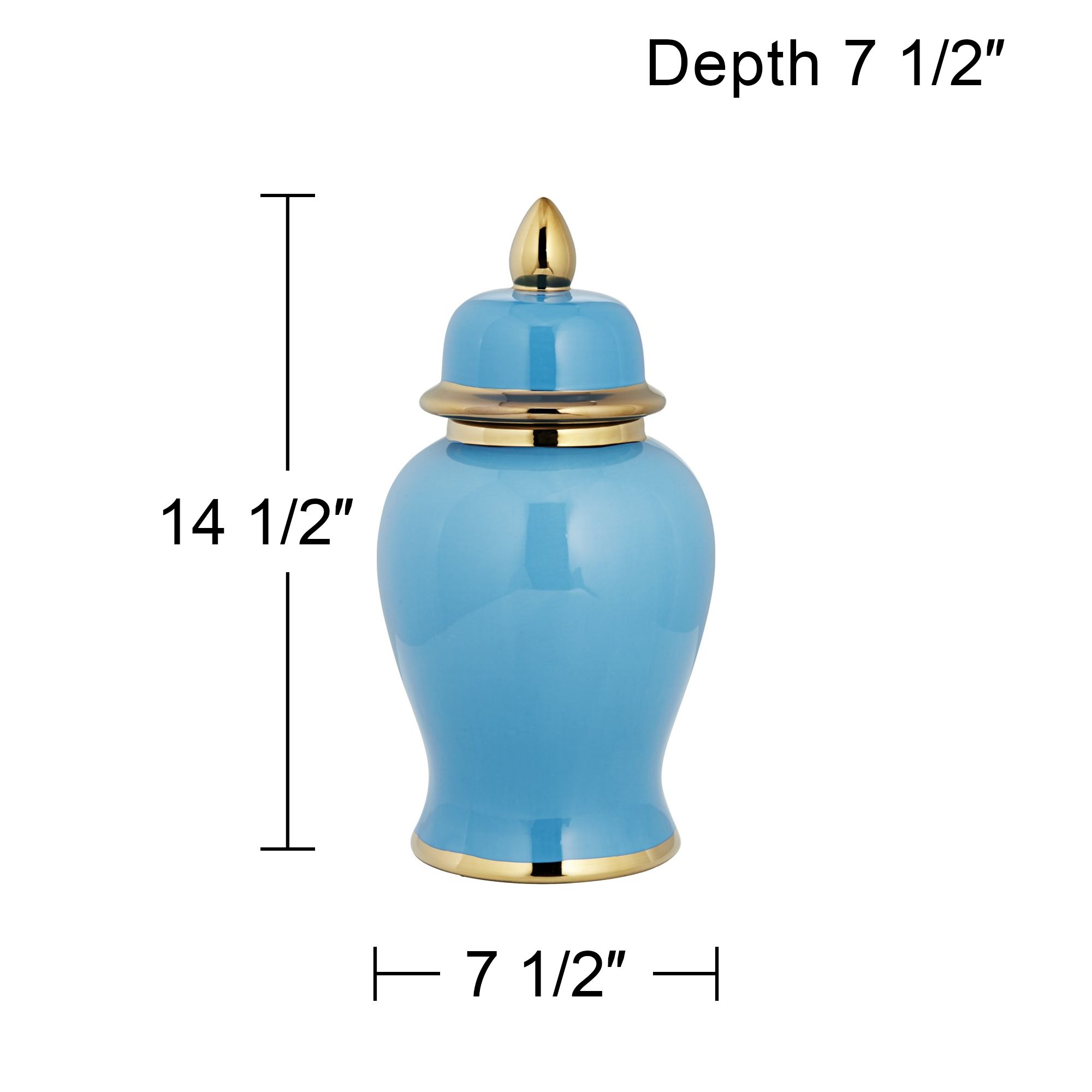 Image 6 Nirvana Glossy Turquoise Porcelain Ginger Jar with Lid more views