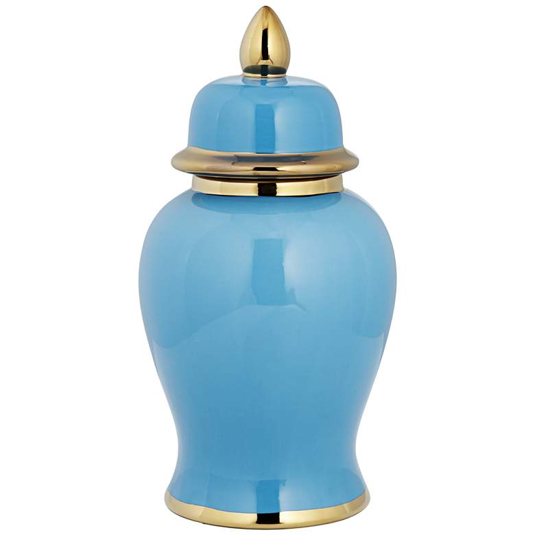 Image 1 Nirvana Shiny Turquoise Porcelain Ginger Jar with Lid