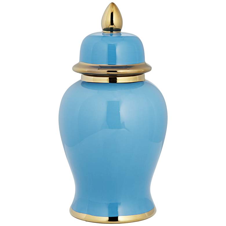 Image 2 Nirvana Shiny Turquoise Porcelain Ginger Jar with Lid