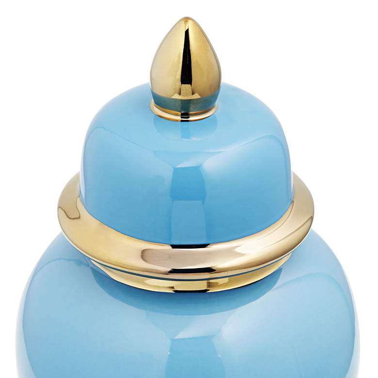 Image 3 Nirvana Shiny Turquoise Porcelain Ginger Jar with Lid more views