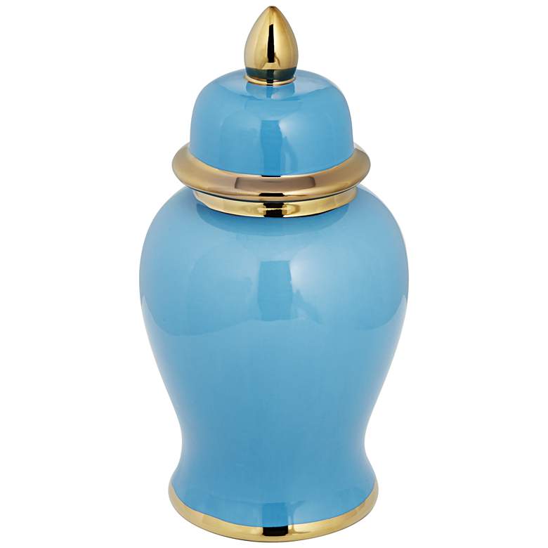 Image 4 Nirvana Shiny Turquoise Porcelain Ginger Jar with Lid more views