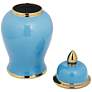 Nirvana Shiny Turquoise Porcelain Ginger Jar with Lid
