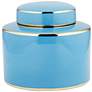 Nirvana Shiny Turquoise Porcelain Round Jar with Lid