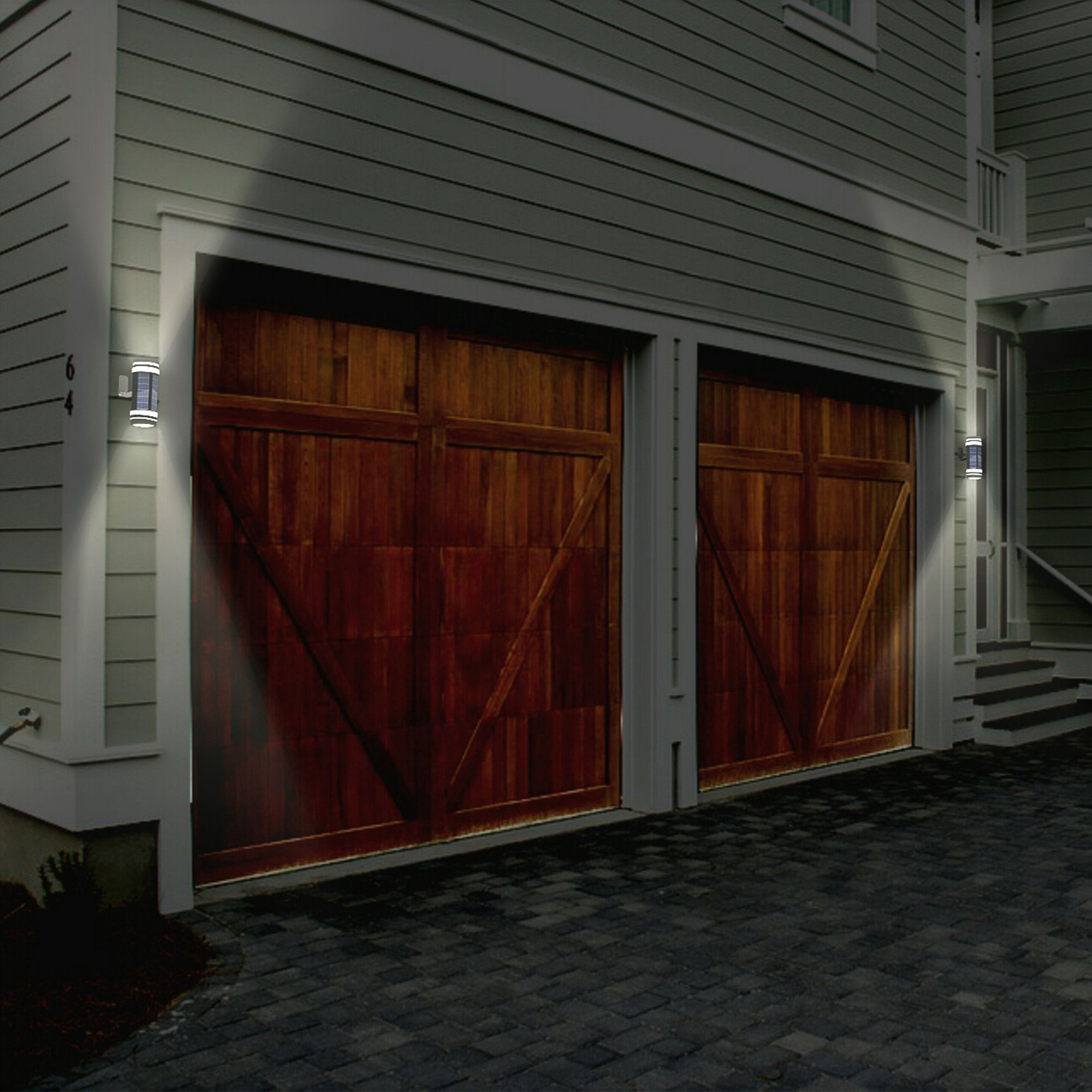 Nish 9 3/4" High Black Dual Direction LED Solar Wall Light