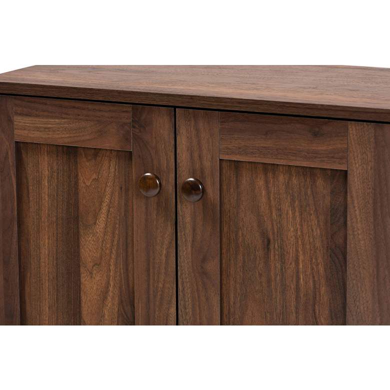 Image 3 Nissa 23 1/2" Wide Walnut Brown 2-Door Shoe Storage Cabinet more views