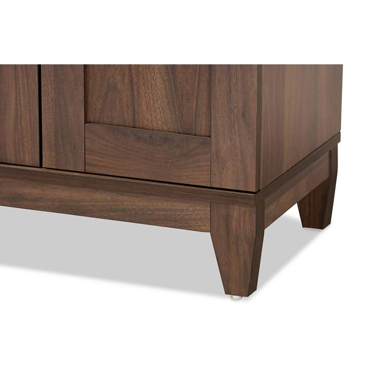 Image 4 Nissa 23 1/2" Wide Walnut Brown 2-Door Shoe Storage Cabinet more views