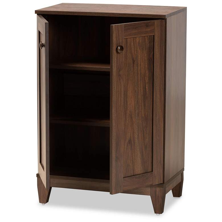 Image 6 Nissa 23 1/2" Wide Walnut Brown 2-Door Shoe Storage Cabinet more views