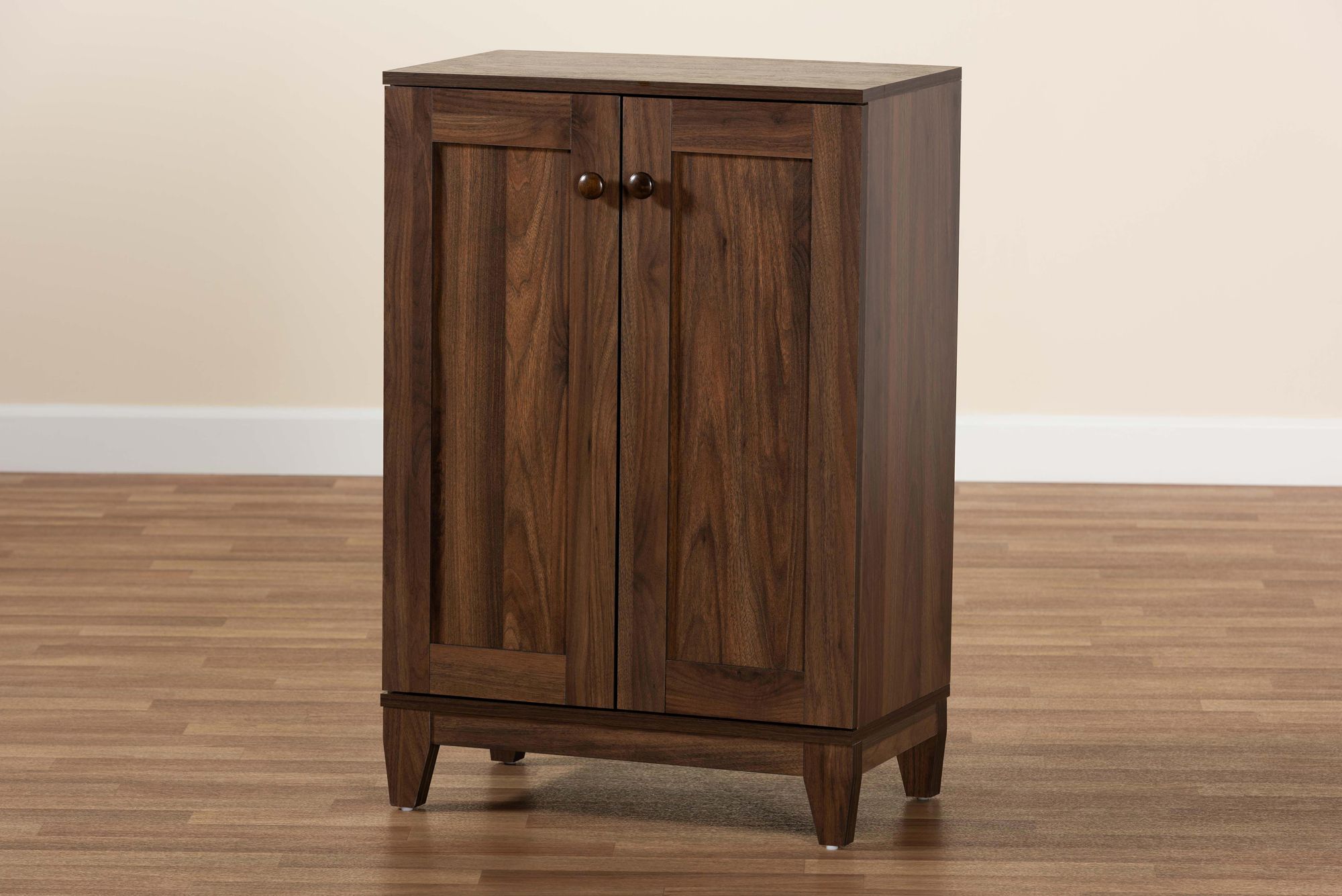 Nissa 23 1/2" Wide Walnut Brown 2-Door Shoe Storage Cabinet
