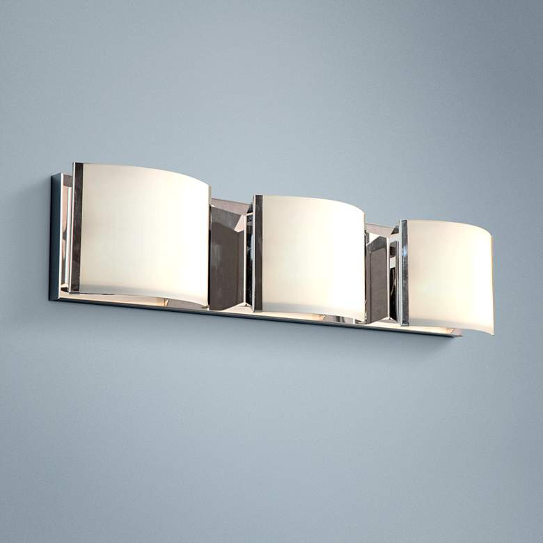 Image 1 Nitro 25 1/4" Wide Brushed Steel 3-LED Bath Light