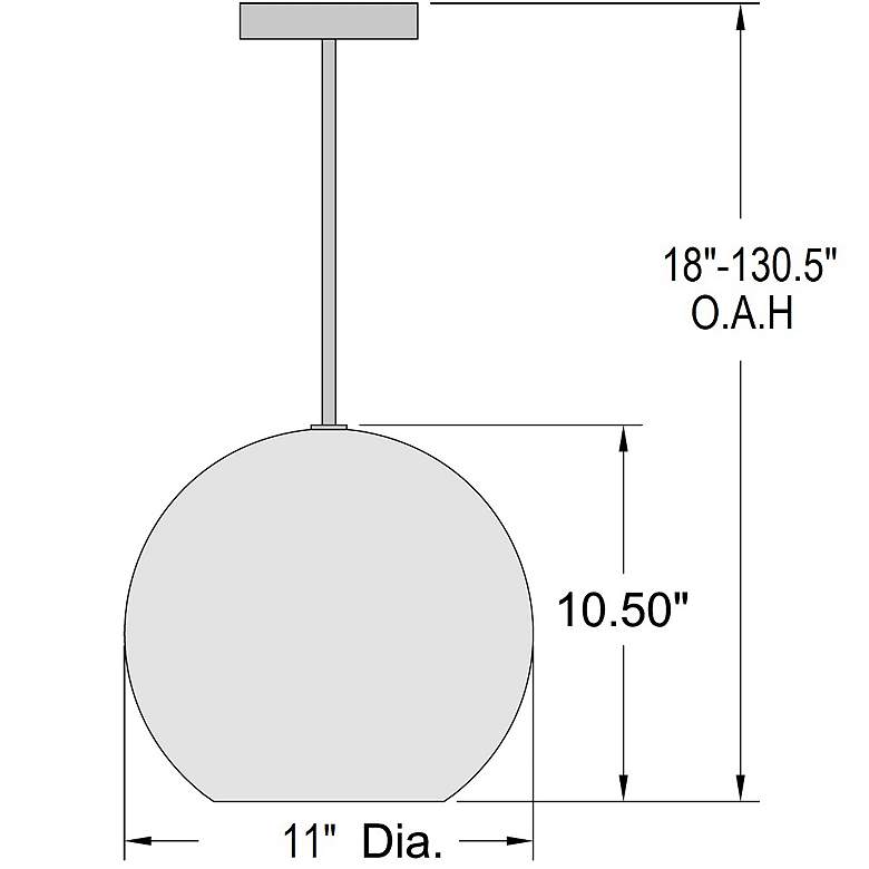 Image 2 Nitrogen 11" Brushed Steel Finish Ball Pendant Opal Glass more views