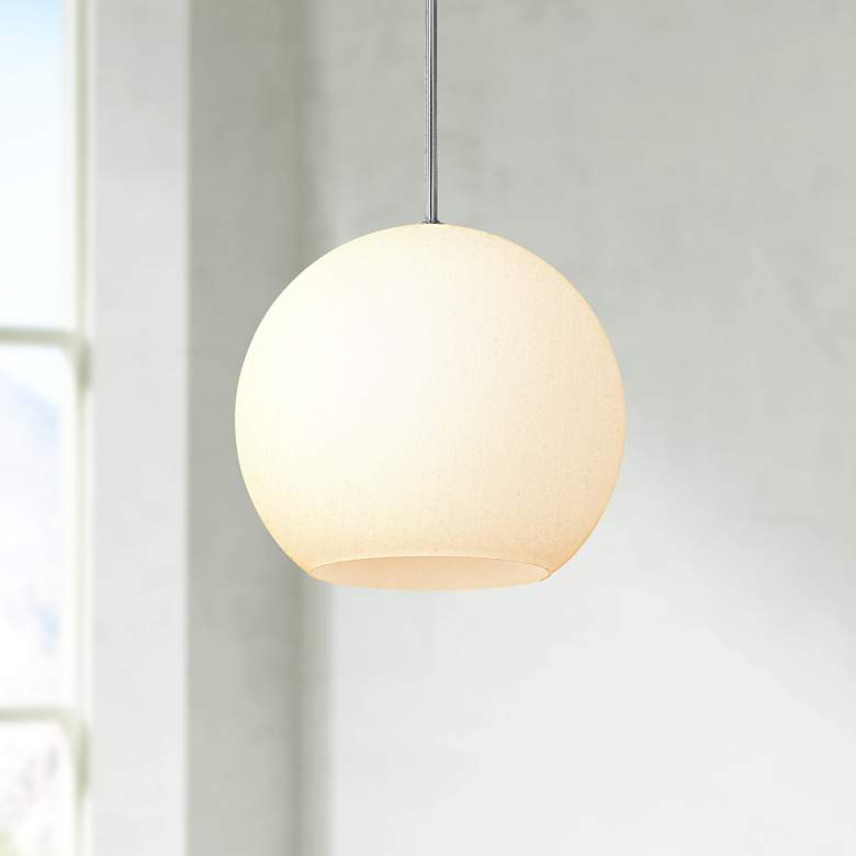 Nitrogen 14&quot; Wide White Opal Glass Globe Pendant Light