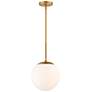 Niveous 10"H x 10"W 1-Light Pendant in Aged Brass