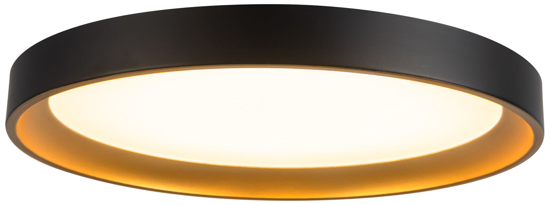 Thumbnail4 of Nix 12-in Black dimmable LED Flush Mount with Gold Accents more views