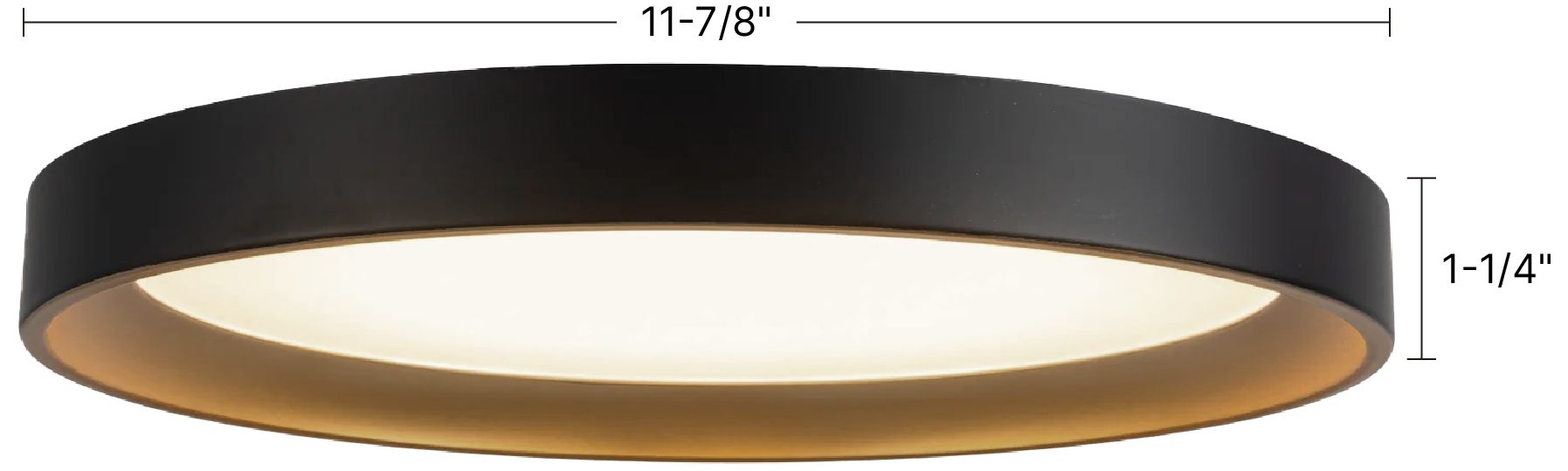 Nix 12-in Black dimmable LED Flush Mount with Gold Accents