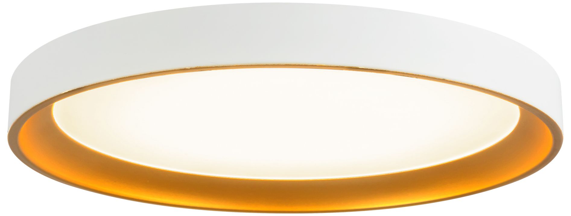 Image 4 Nix 12-in White dimmable LED Flush Mount with Gold Accents more views