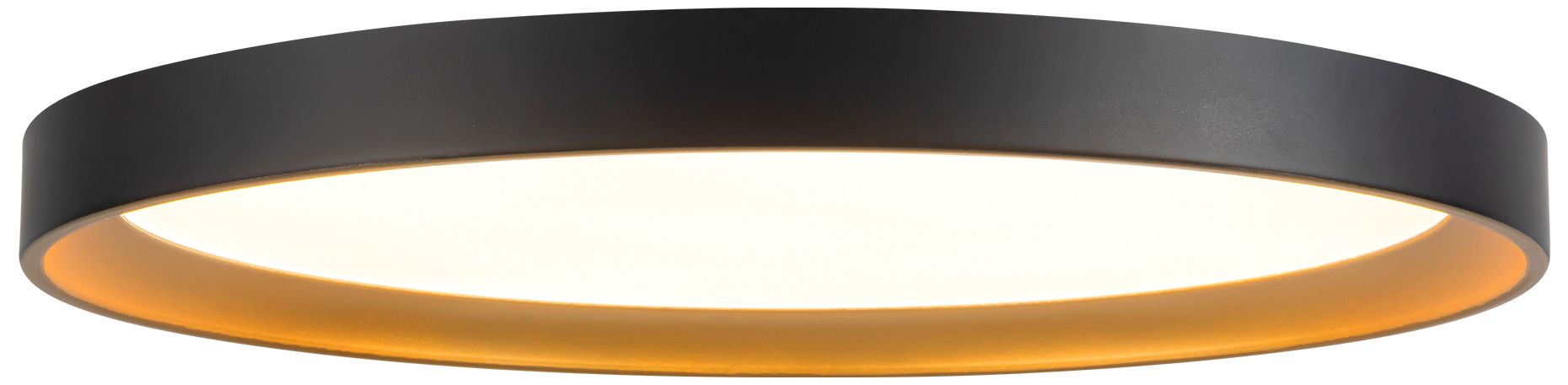 Nix 15-in Black dimmable LED Flush Mount with Gold Accents