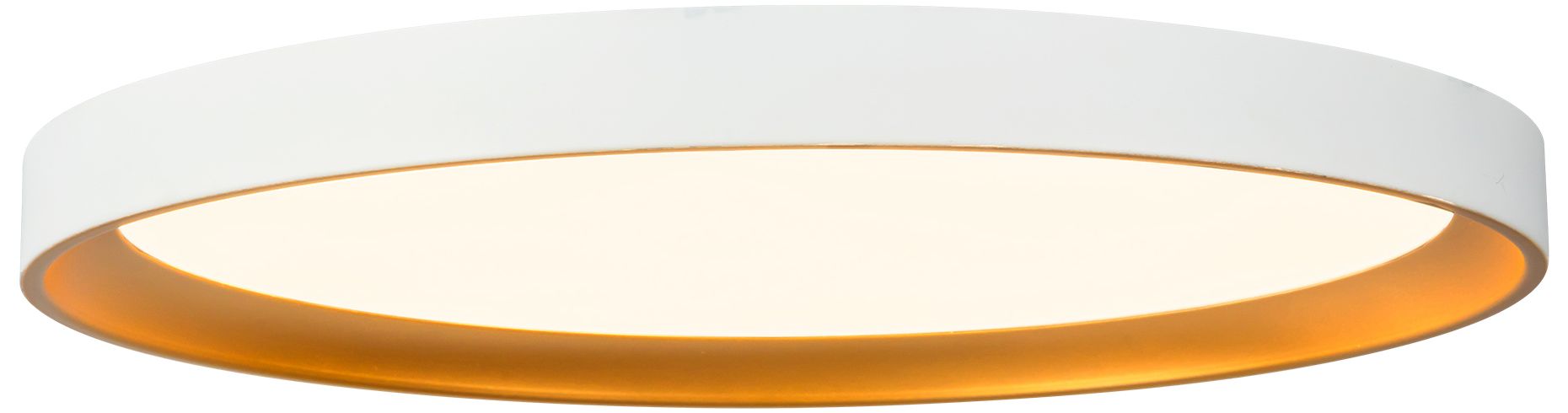 Nix 15-in White dimmable LED Flush Mount with Gold Accents