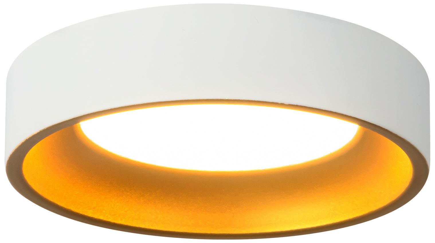 Image 4 Nix 5-in White dimmable LED Flush Mount with Gold Accents more views