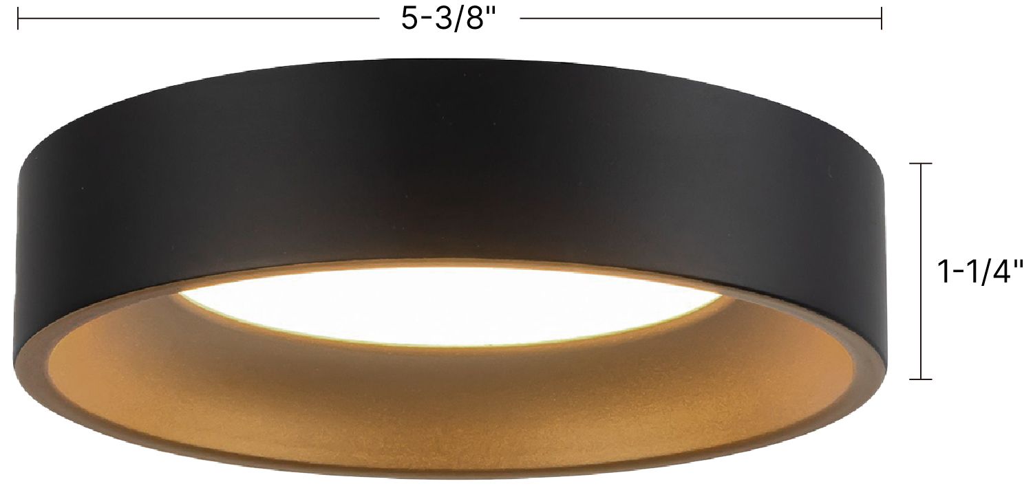 Image 6 Nix 5-in White dimmable LED Flush Mount with Gold Accents more views