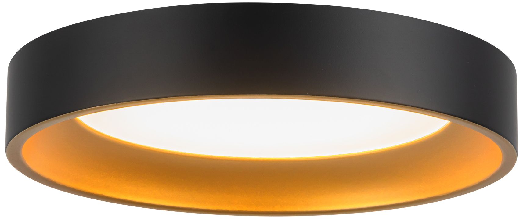Nix 7-in Black dimmable LED Flush Mount with Gold Accents
