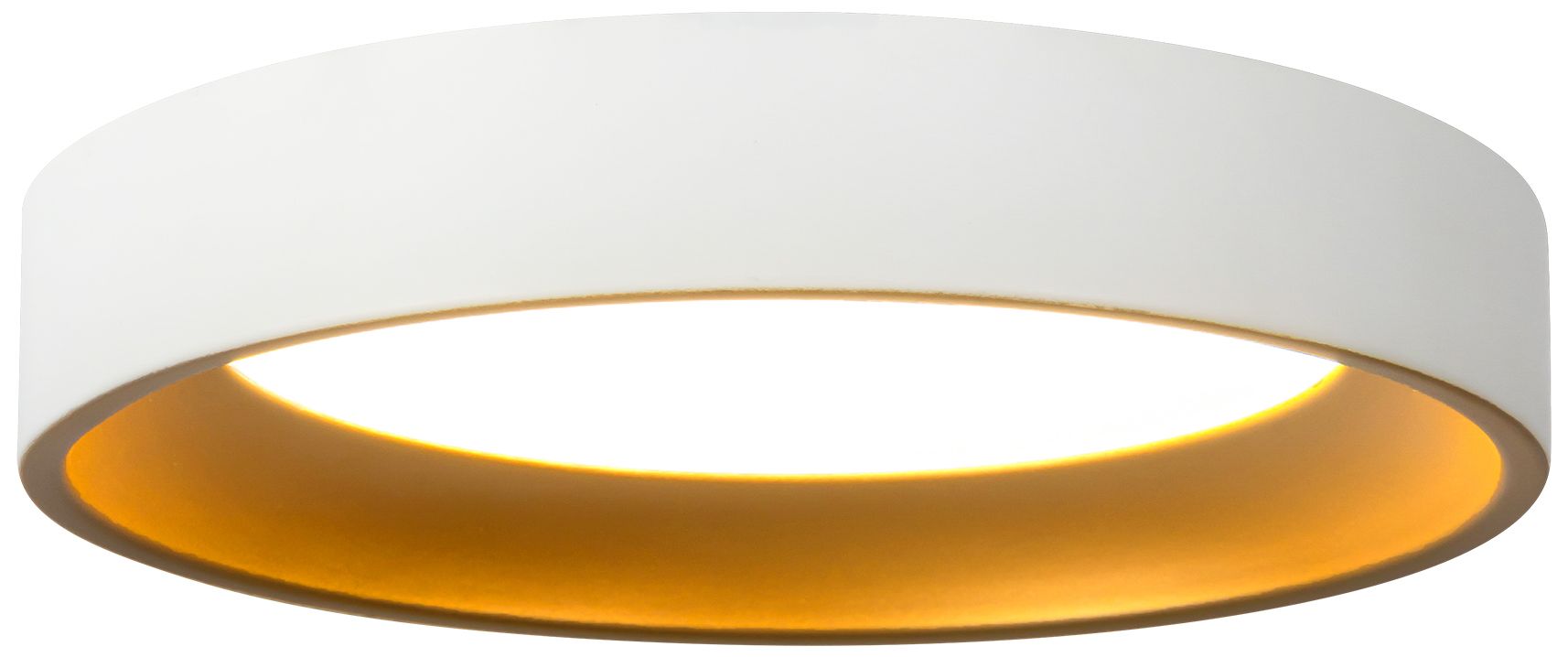 Nix 7-in White dimmable LED Flush Mount with Gold Accents